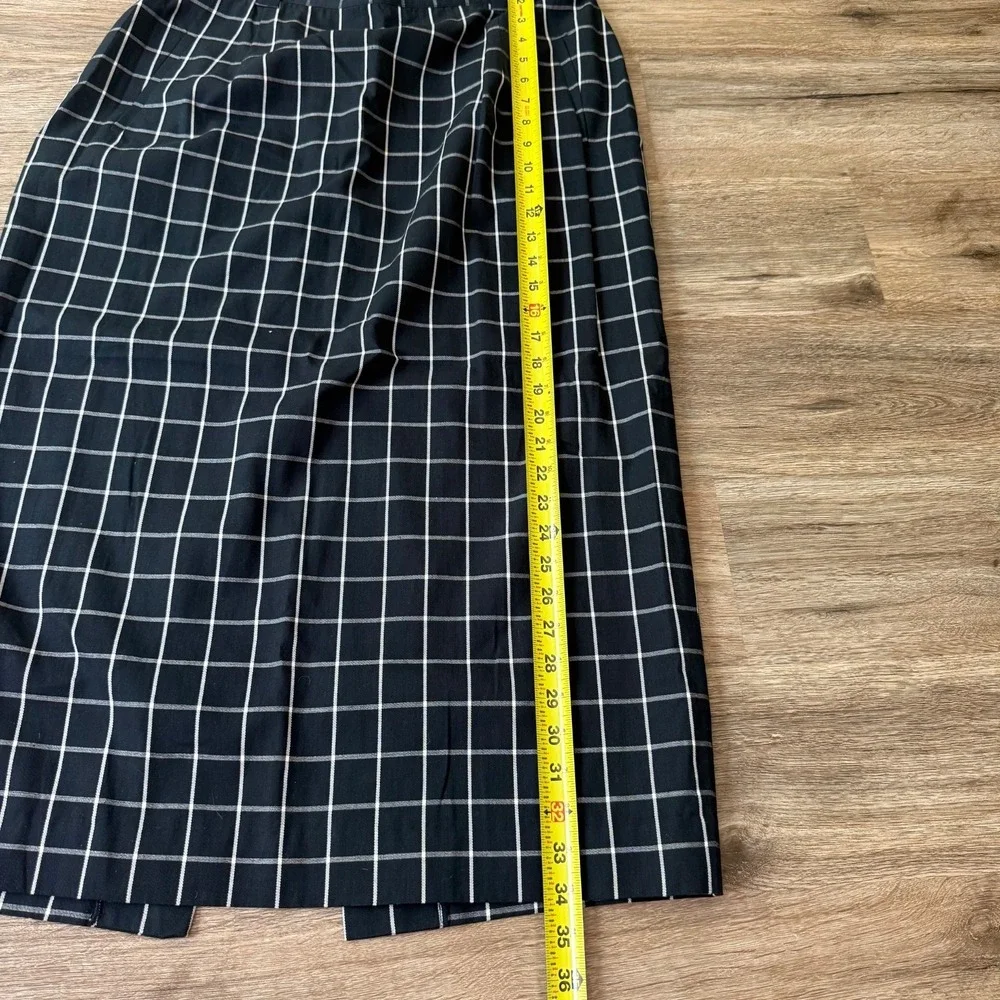 Jones New York Country Maxi Skirt Plaid Windowpane | Black White‎ | Size 16